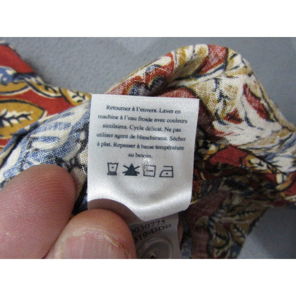 Faherty Tank Top Womens Linen Blend Floral Print Red Blue Square Neck Small - Picture 5 of 11